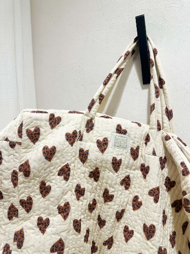 Sac cabas coeur écru