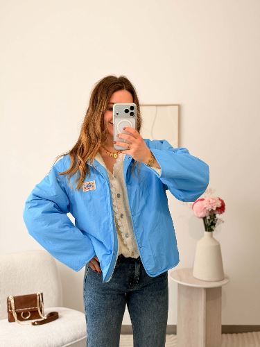 Veste réversible bleu