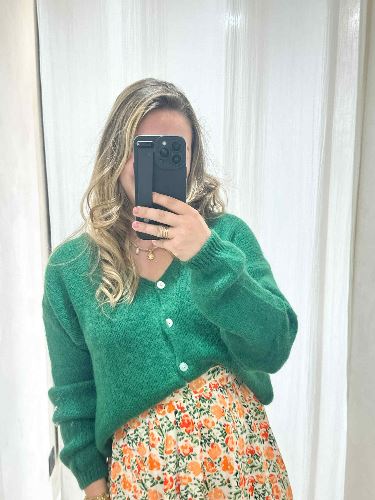 Jupe longue fleurs orange