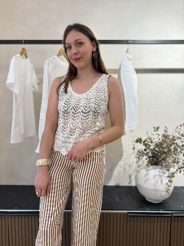 Top crochet écru - Débardeur