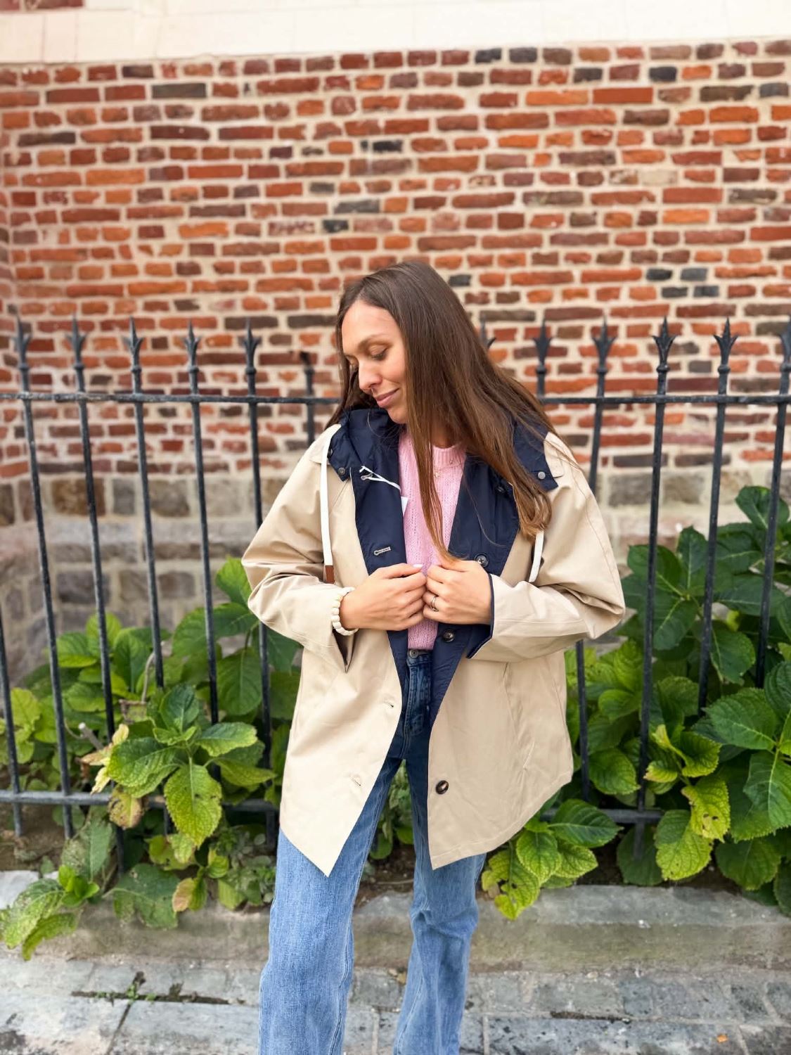 Imper reversible taupe / bleu marine