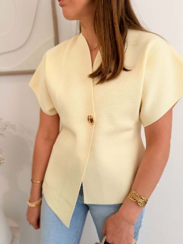 Top croisé jaune beurre