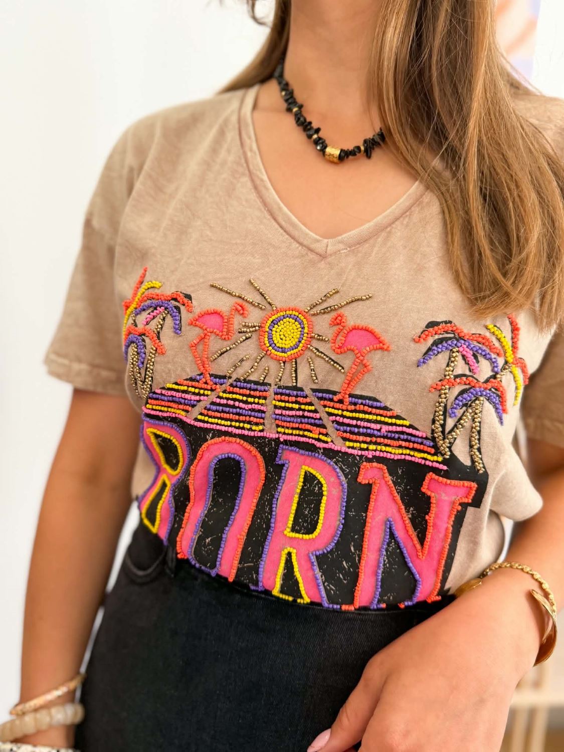 T-shirt perles - Flamigo