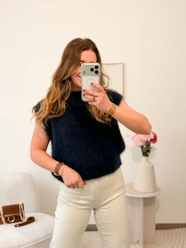 Pantalon écru bords brodés