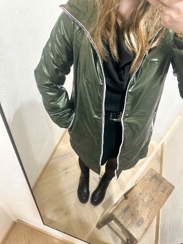 Imperméable reversible mi long kaki