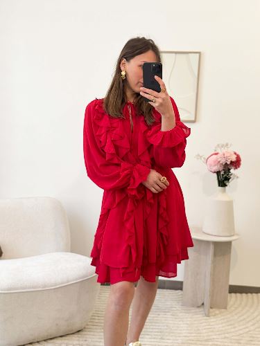 Robe à volants - Rouge