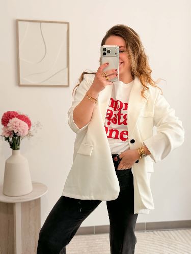 Blazer face dos - Blanc