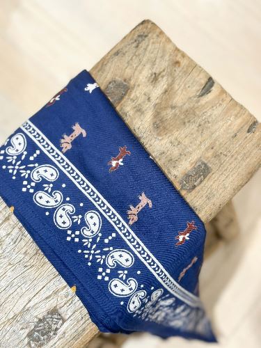 Foulard indien - Teckel marine