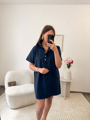 Robe jeans bleu marine