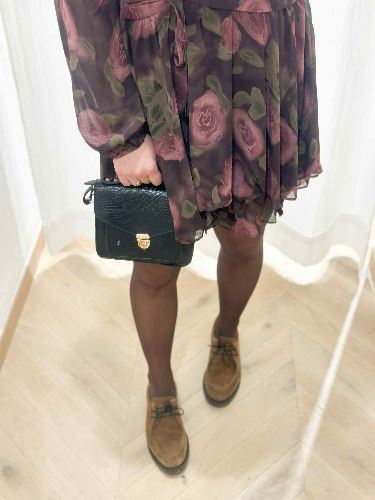 Robe black fleurie