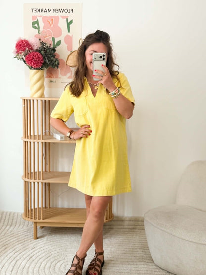 Robe en jean jaune