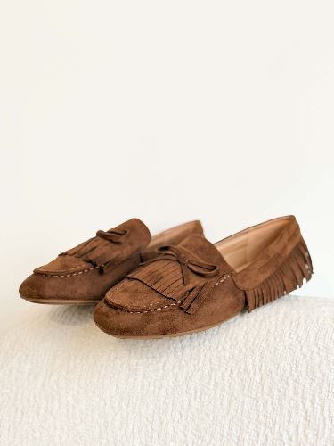 Mocassions à franges - Marron