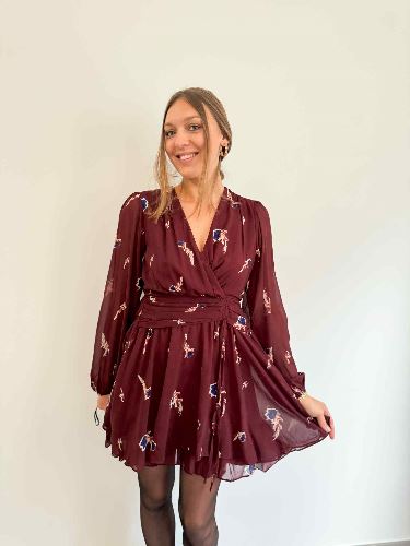 Robe bordeau imprimée
