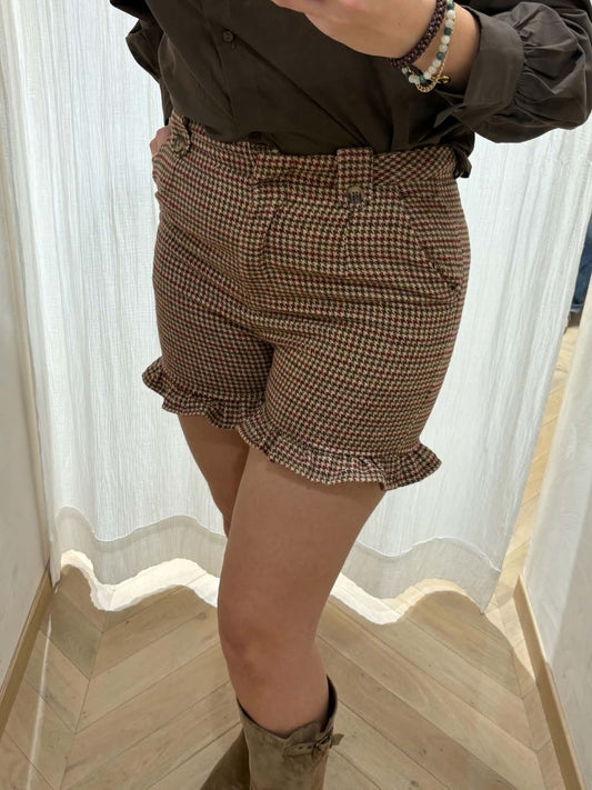 Short à carreaux volants