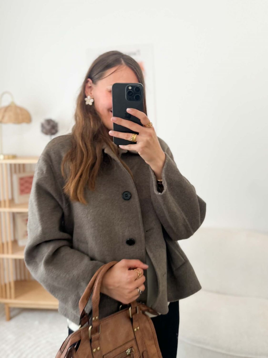 Manteau court taupe