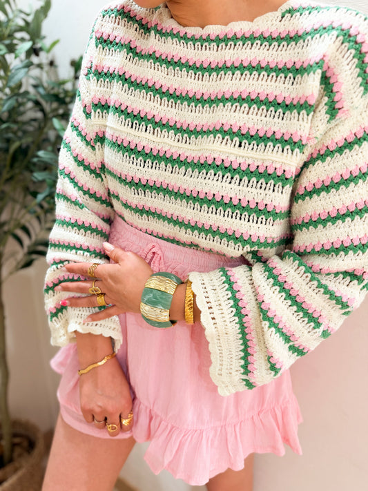 Jupe short rose fluide
