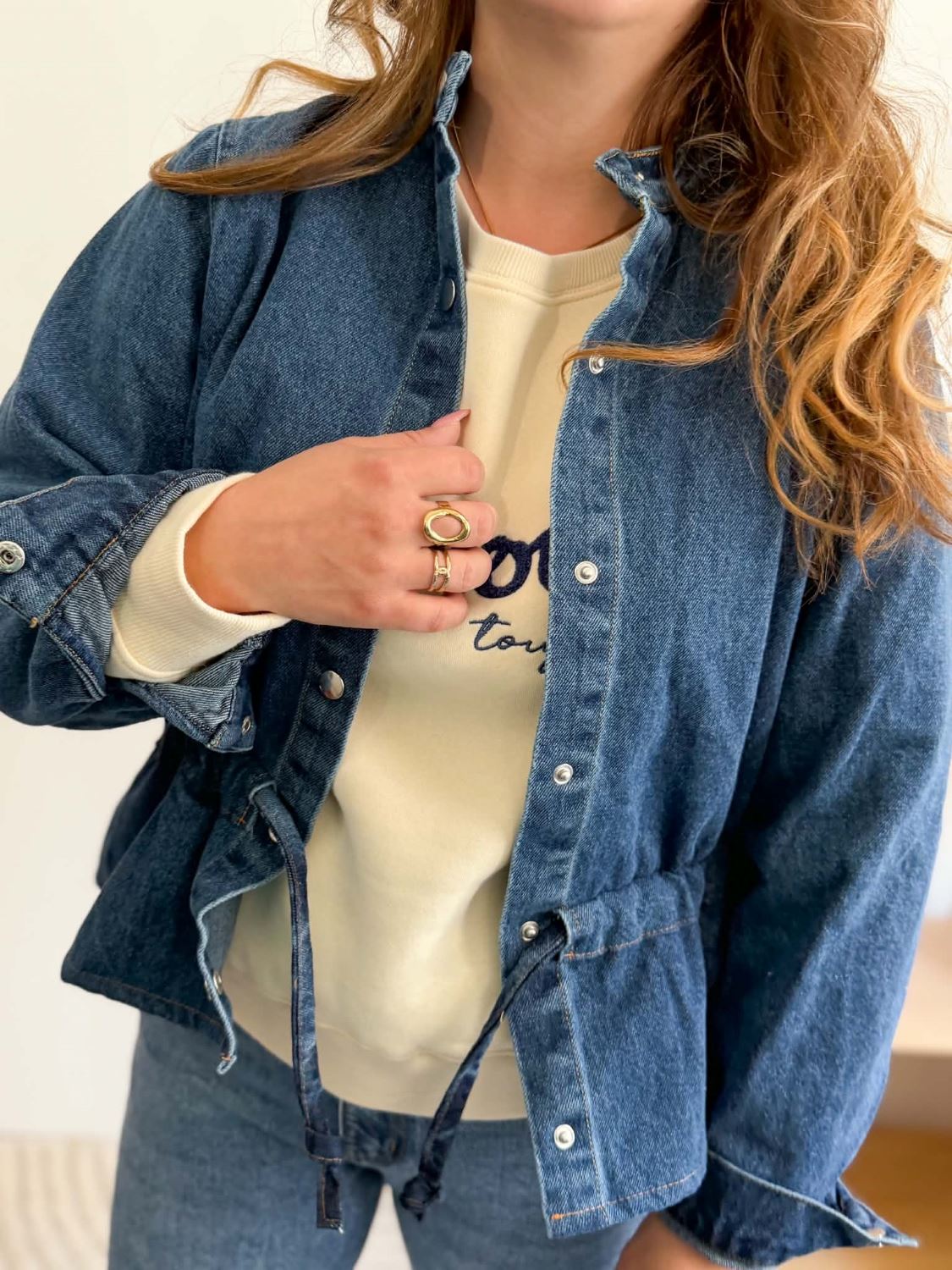 Veste en jean peplum