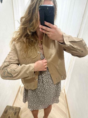 Robe taupe fleur marron