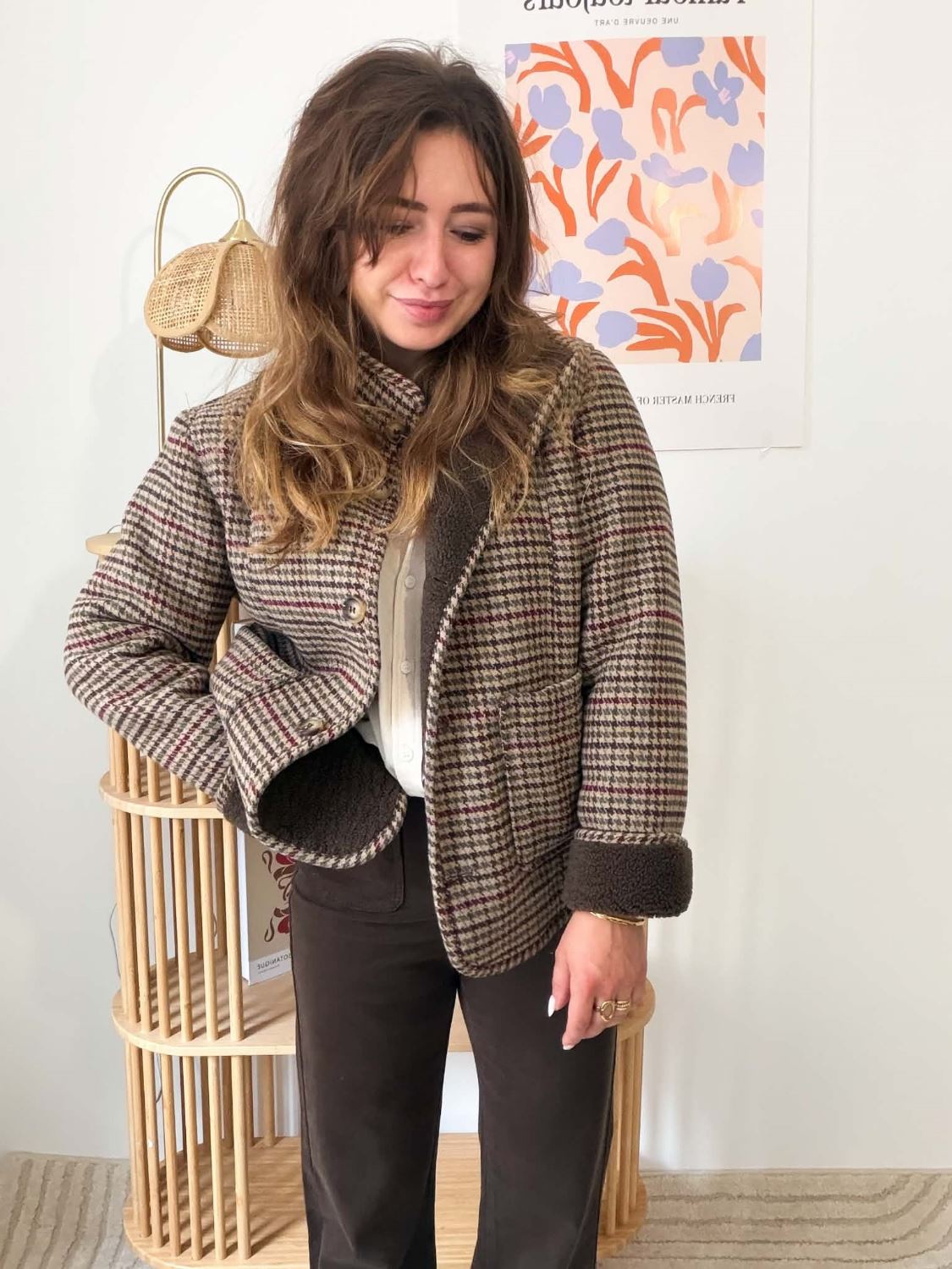 Veste/manteau pied de poule