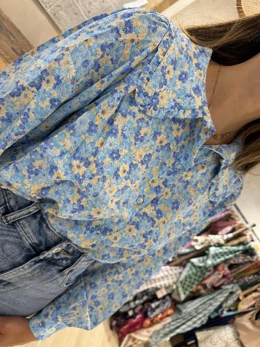 Chemise liberty bleu ciel