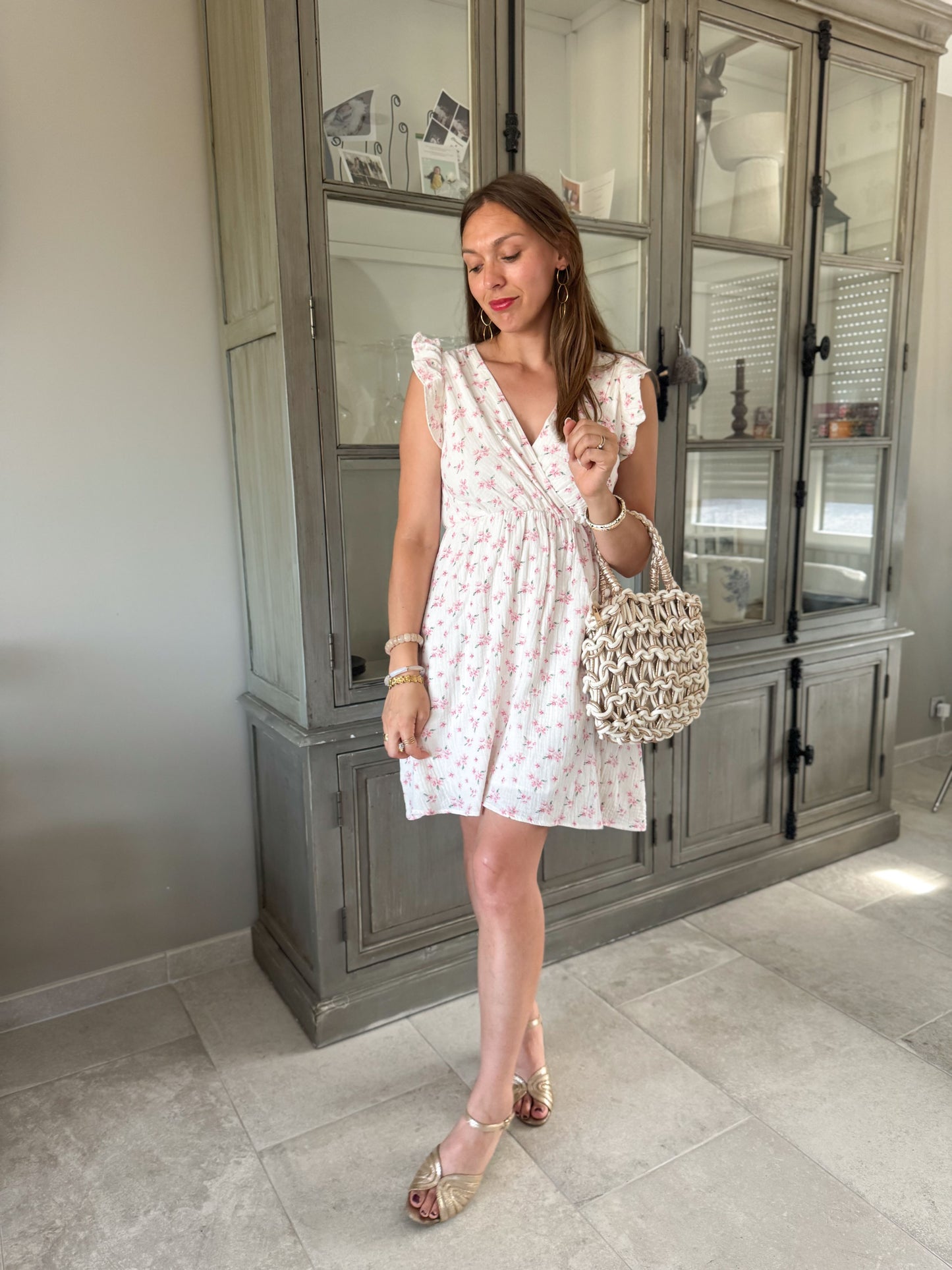 Robe gaz de coton fleurie