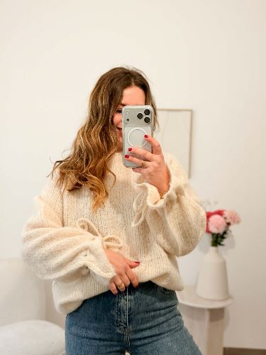 Pull beige maille