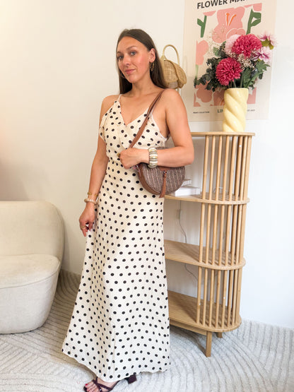 Robe longue à pois