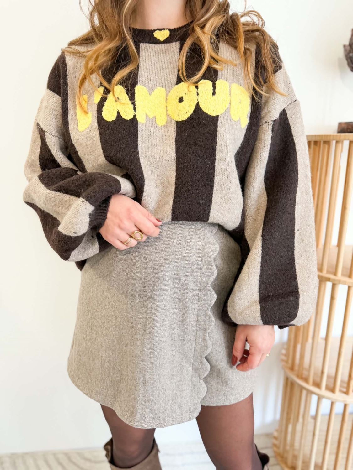 Jupe en laine - Taupe