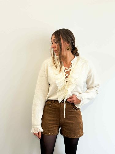 Short suédine camel