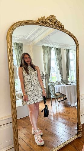 Robe leopard beige en jean