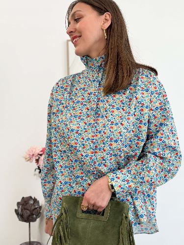 Chemisier col victorien style liberty