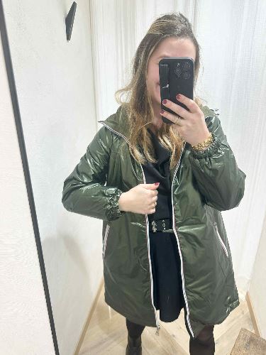 Imperméable reversible mi long kaki