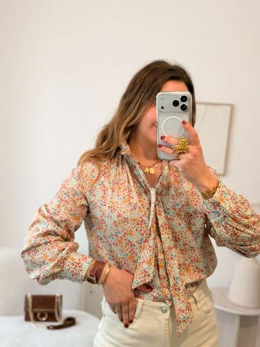 Chemisier col victorien style liberty