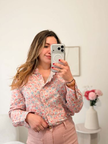 Chemise liberty - Rose et bleu