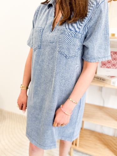 Robe droit jean denim clair
