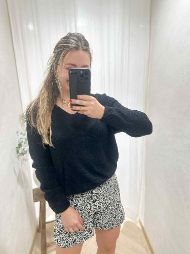 Short imprimé noir et blanc