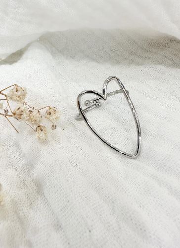 Bague coeur argente
