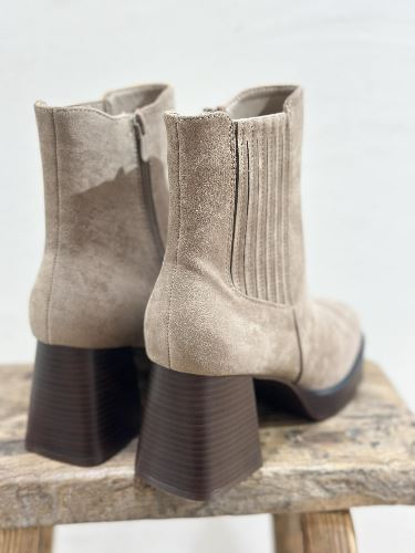 Bottines suédine - Taupe