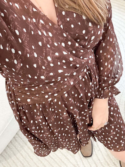 Robe fluide marron terracotta