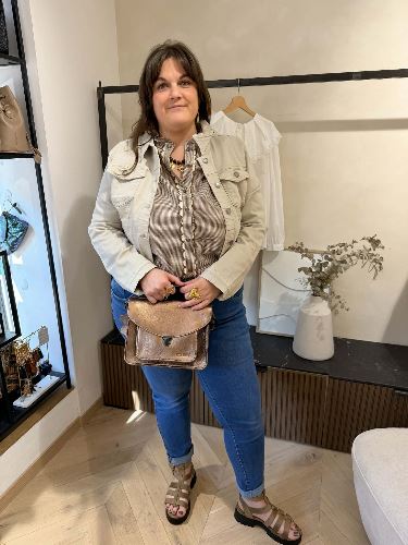 Veste jean beige