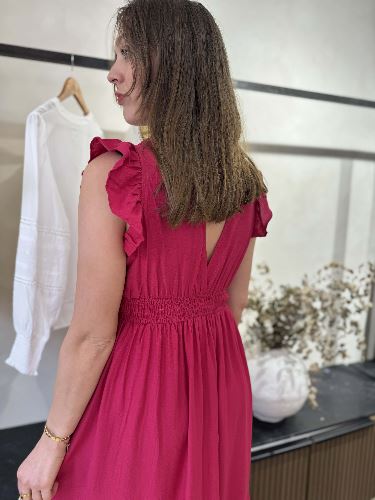Robe longue rose framboise - Viscose