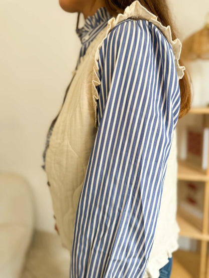 Veste sans manche écrue matelassée