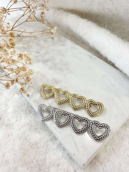 Broche coeur dorée