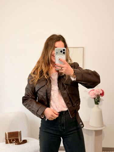 Veste simili marron