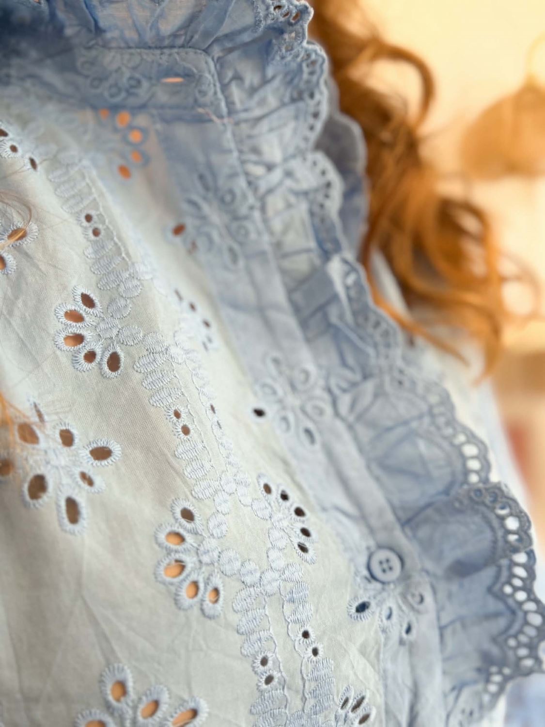 Blouse Broderie - Bleu