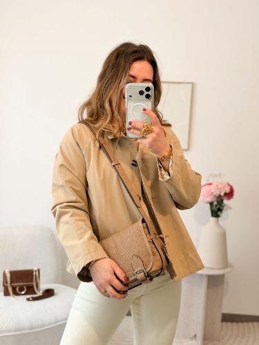 Trench col victorien beige