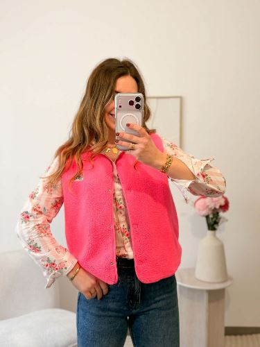 Chemisier rayé rose