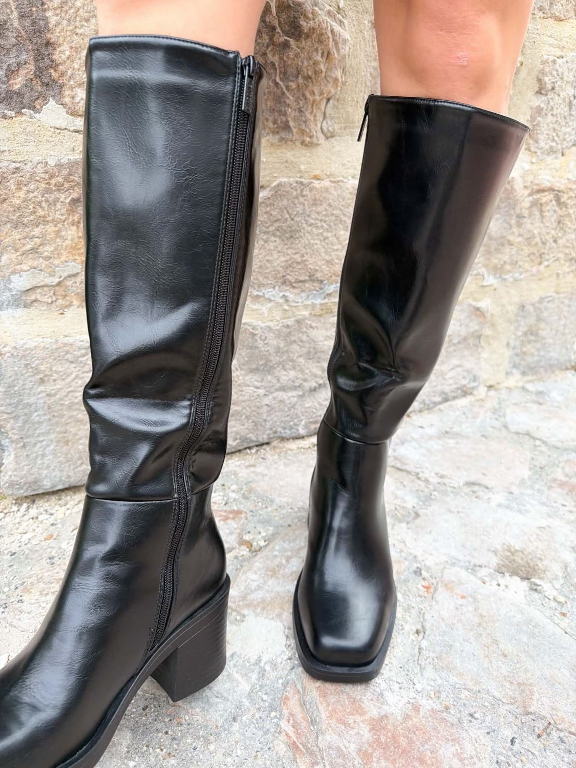 Bottes noir Pedro - Bouts carrés