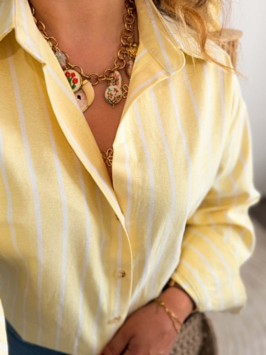 Chemise jaune rayures