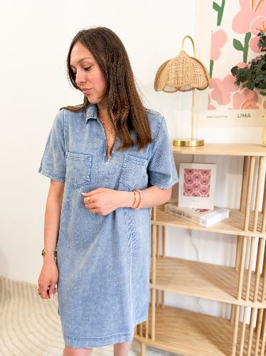 Robe droit jean denim clair